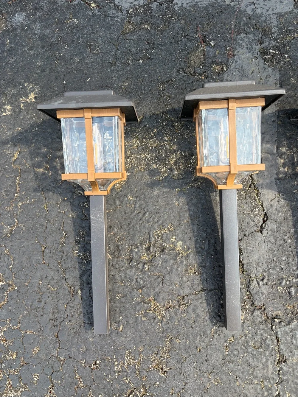 Solar Pathway Lanterns - Brown - Outdoor Garden Accent Lights Set of 6